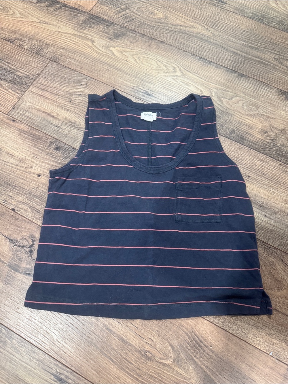 Up West cotton slub pocket cropped tank top small